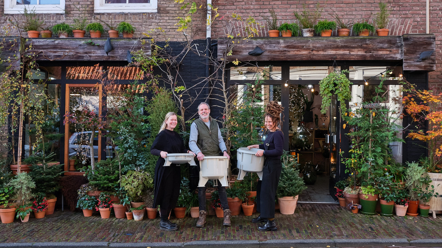 Plantenbakken voor binnen aangeplant door Plantaardig